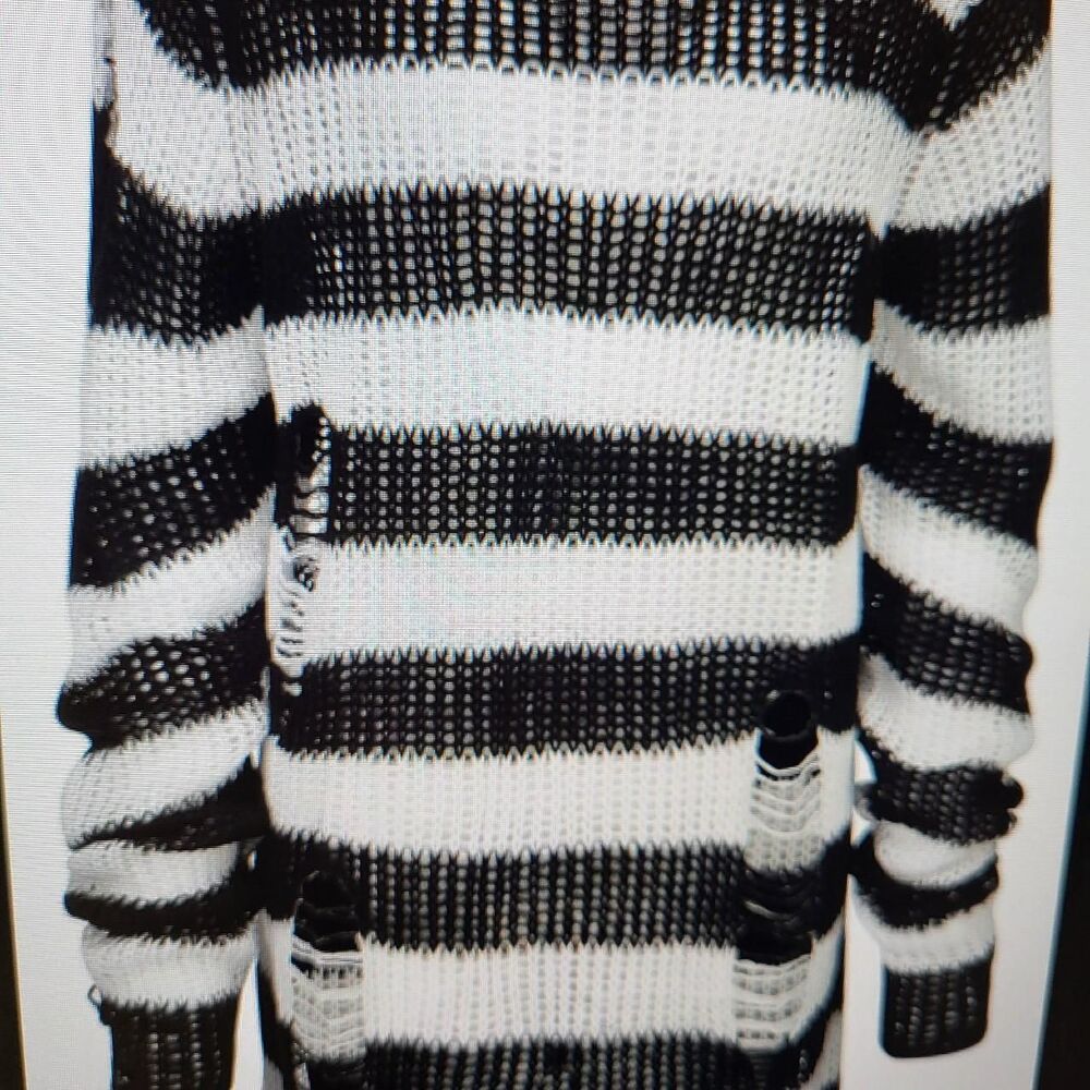 Killstar Women's Black and White Jumper